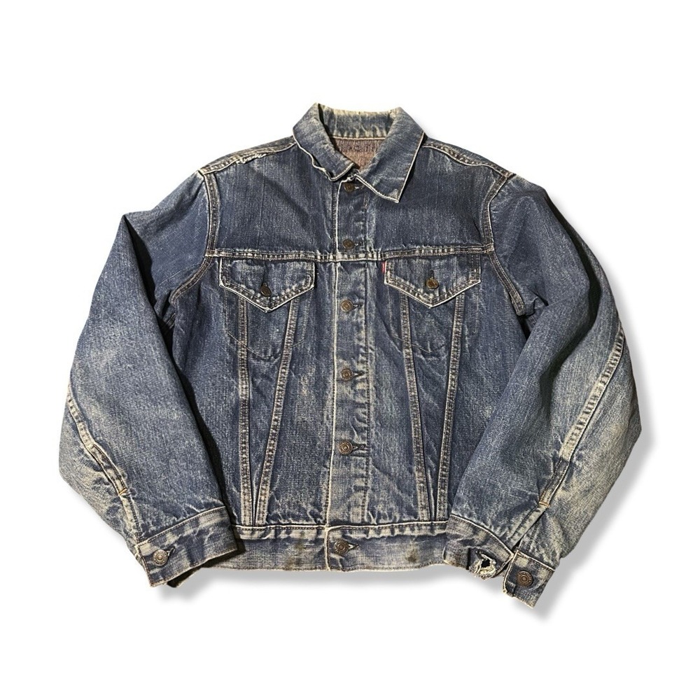 Vintage Levis Mens Jacket M Blue Big E Denim Type 3 Troy Blanket Lined 1960s